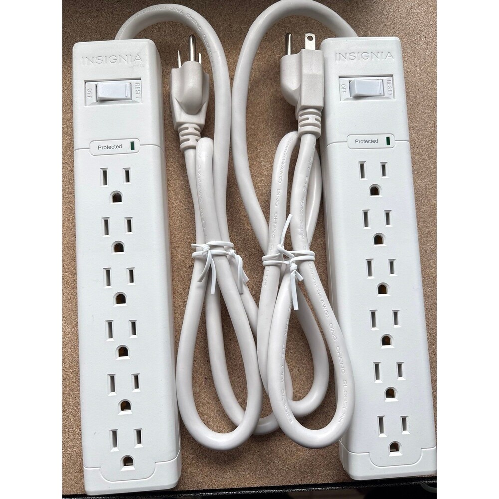 6-Outlet Surge Protector Power Strip 2-Pack